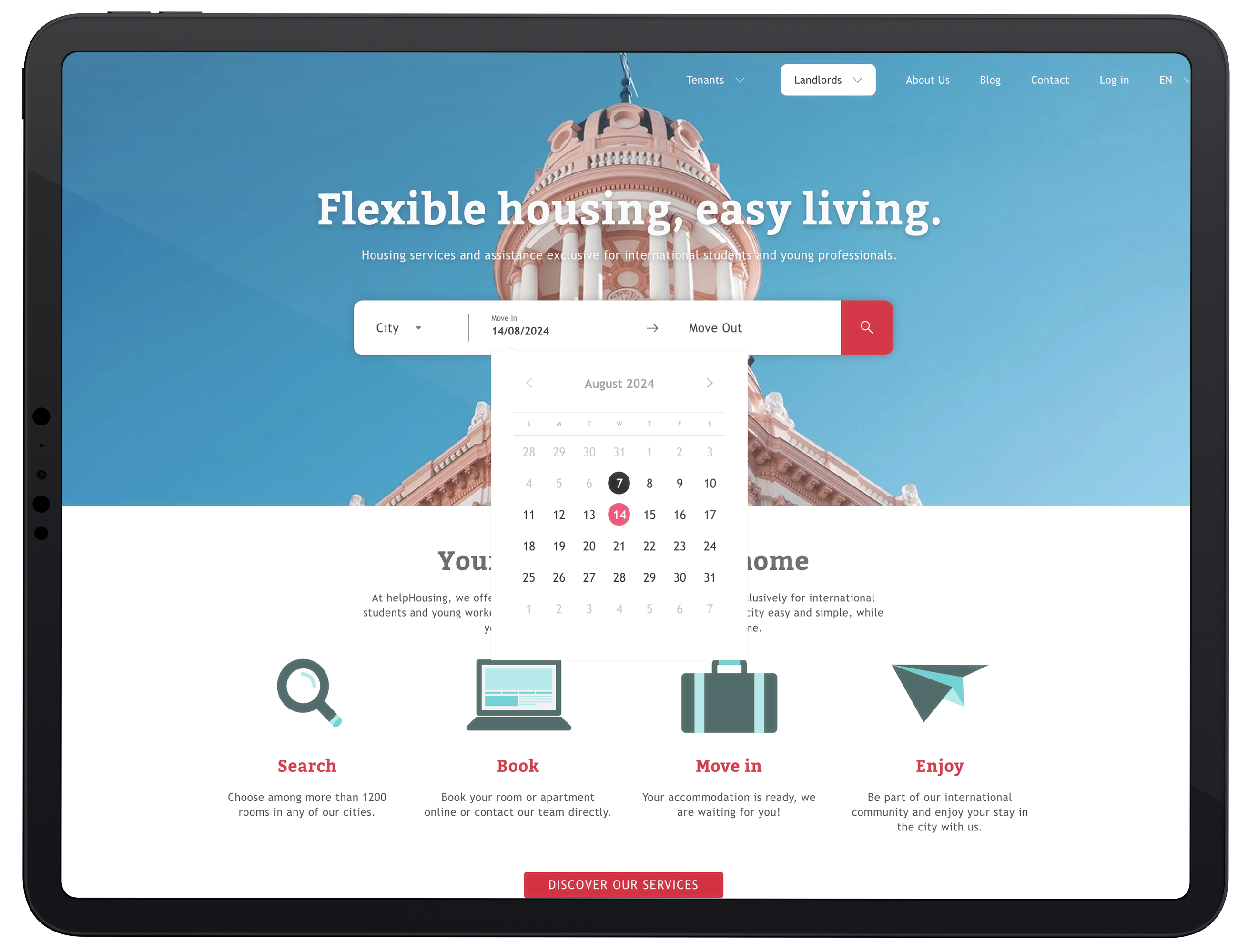 Página web de reservas ColivingSoft - Motor de reservas integrado
